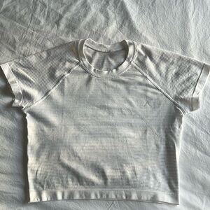 Lululemon Swiftly Tech Cropped Short-Sleeve Shirt - White - Size 6
